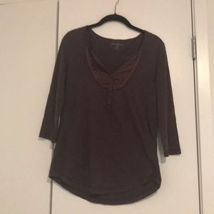 eddie bauer  purple quarter-sleeve